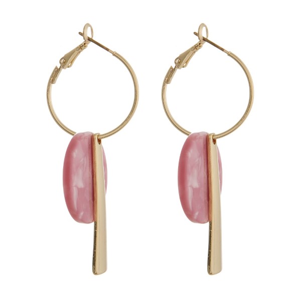 Wholesale gold hoop earring circle acetate gold bar charm