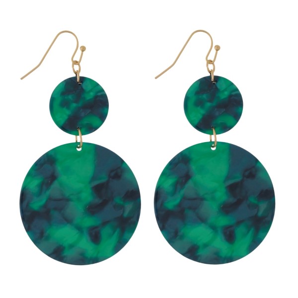 Wholesale gold fishhook earrings acetate circle