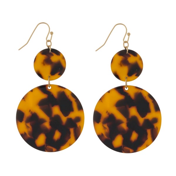 Wholesale gold fishhook earrings acetate circle