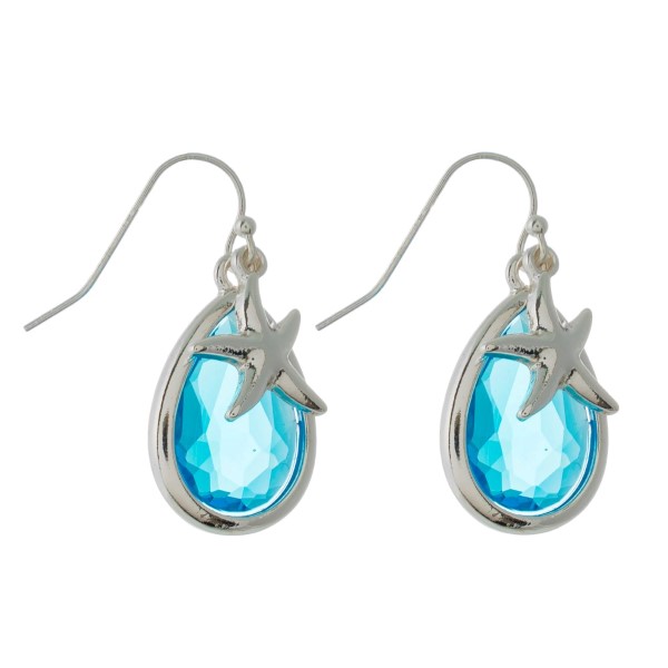 Wholesale silver fishhook earring sea life charm
