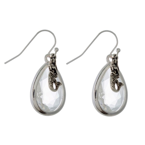 Wholesale silver fishhook earring sea life charm