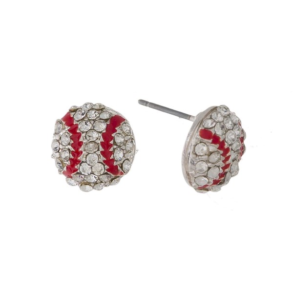 Wholesale rhinestone baseball stud earrings