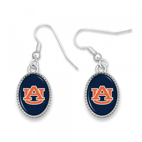 Wholesale officially licensed silver fishhook earring collegiate logo