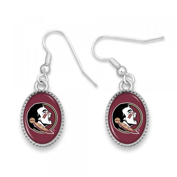 Wholesale officially licensed silver fishhook earring collegiate logo