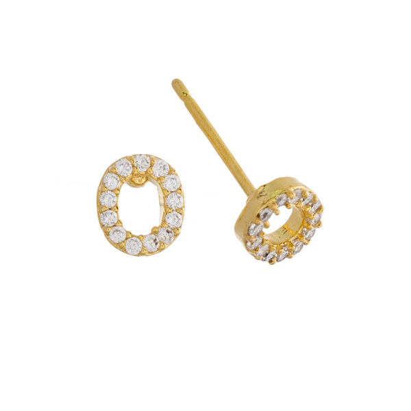 Wholesale gorgeous gold dipped initial stud earrings Approximate