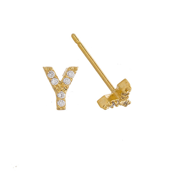 Wholesale gorgeous gold dipped initial stud earrings Approximate