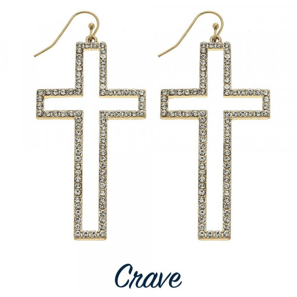 Wholesale gorgeous fishhook cross earrings rhinestones Approximate