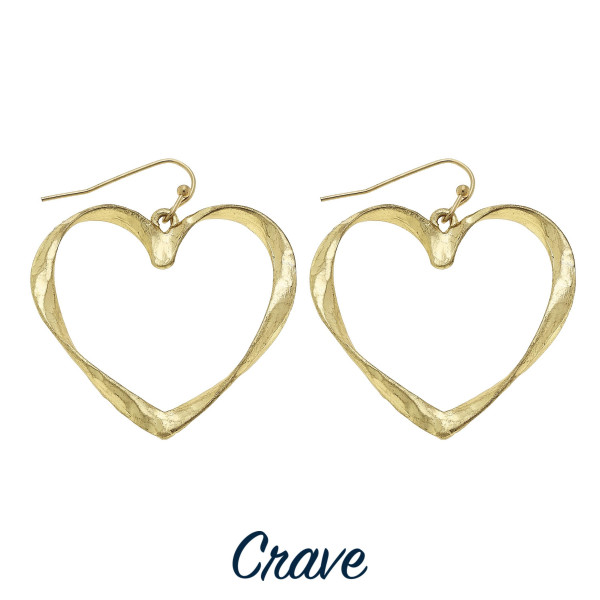 Wholesale hammered metal heart earrings tall
