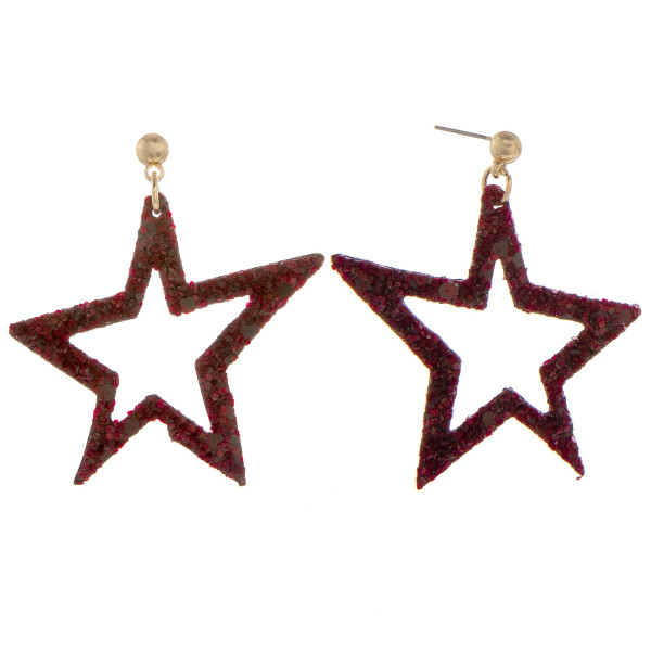 Wholesale gorgeous leather star glitter earrings Approximate