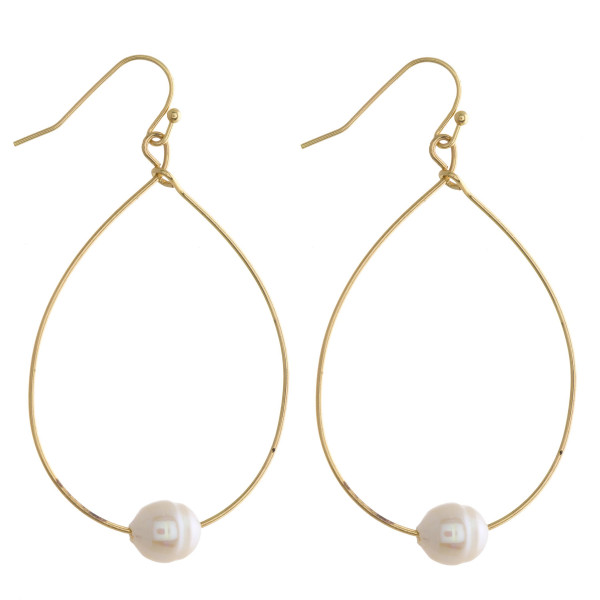 Wholesale long fishhook drop earring pearl detail Approximate