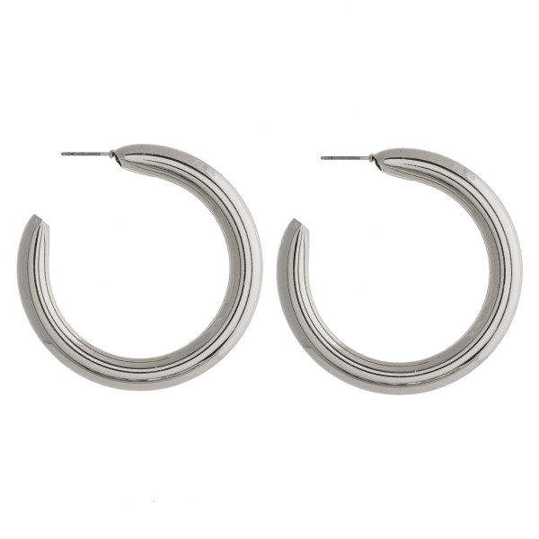 Wholesale large silver hoop earrings stud post diameter