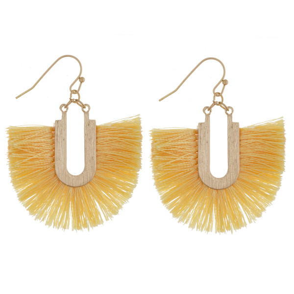 Wholesale gold fishhook earring fanned tassel