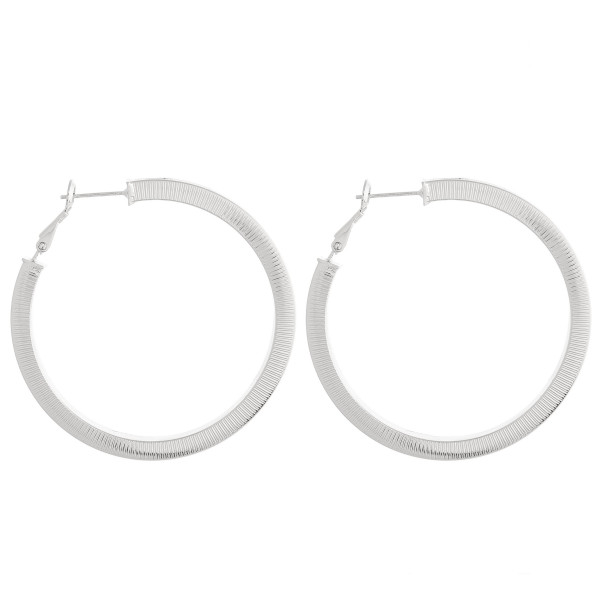Wholesale silver hoop earrings ridged detail diameter