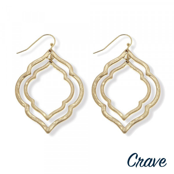 Wholesale lotus inspired double metal earrings