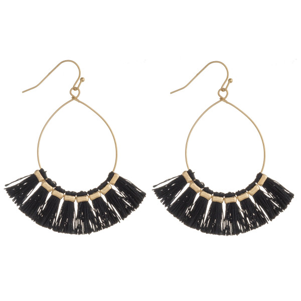 Wholesale dainty teardrop earrings tassel details gold accents