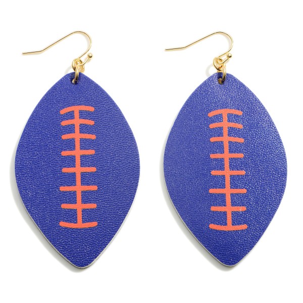 Wholesale faux Leather Football Drop Earrings