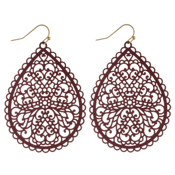 Wholesale long filigree inspired teardrop earrings