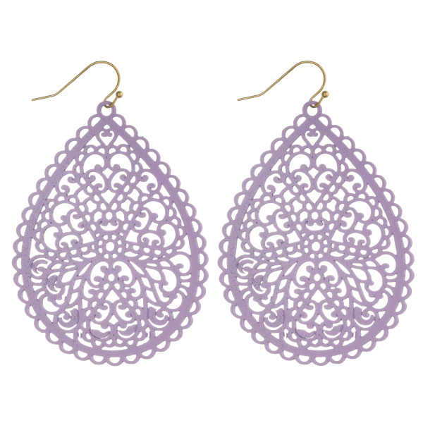 Wholesale long filigree inspired teardrop earrings