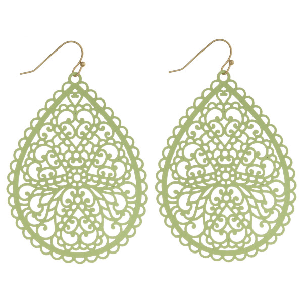 Wholesale long filigree inspired teardrop earrings