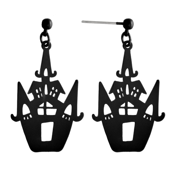 Wholesale metal haunted house halloween earrings
