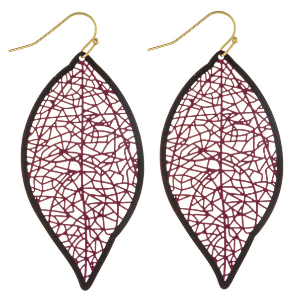 Wholesale long filigree leaf inspired earrings