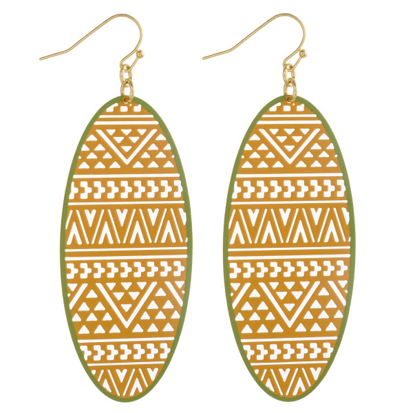 Wholesale geometric filigree oval drop earrings