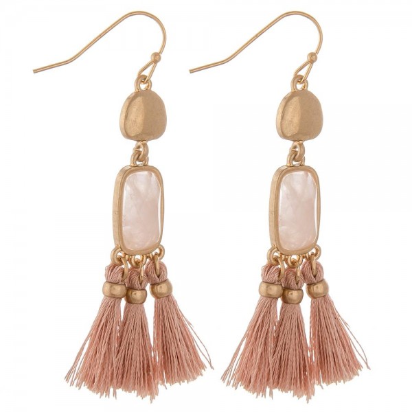 Wholesale semi precious tassel drop earrings