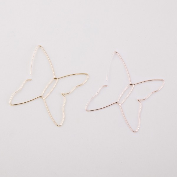 Butterfly wire threader earrings.

- Approximately 2.5" 