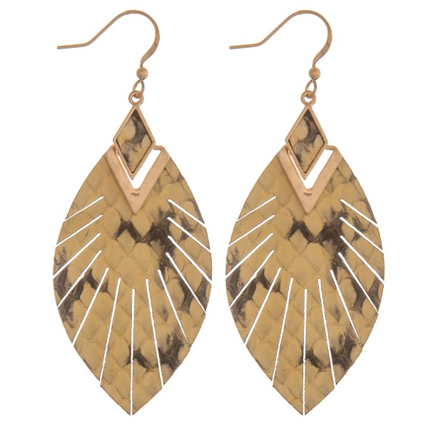 Wholesale genuine leather animal print feather bohemian earrings