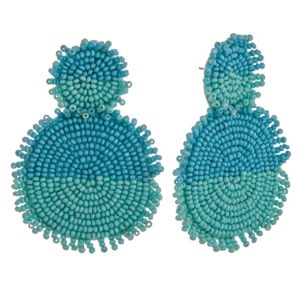Wholesale two seed beaded felt disc earrings diameter