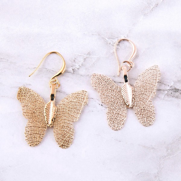 Butterfly filigree drop earrings.

- Approximately 1.5" L 