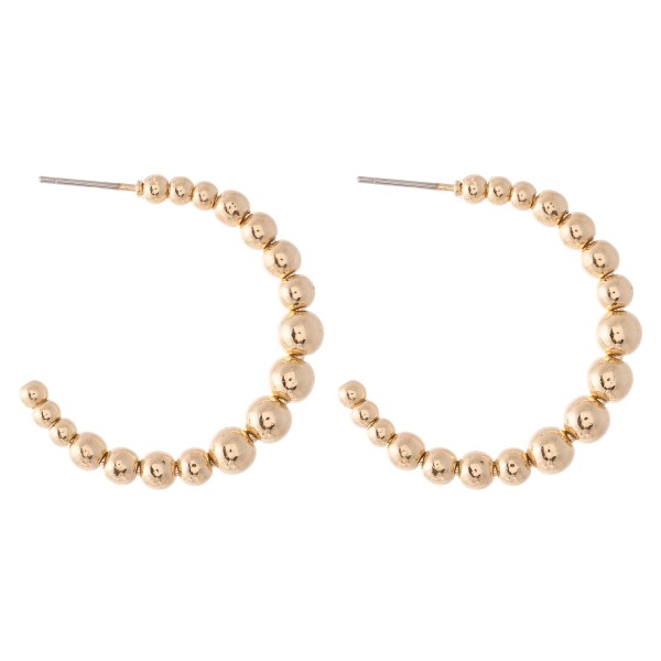 Wholesale metal Ball Beaded Open Hoop Earrings diameter
