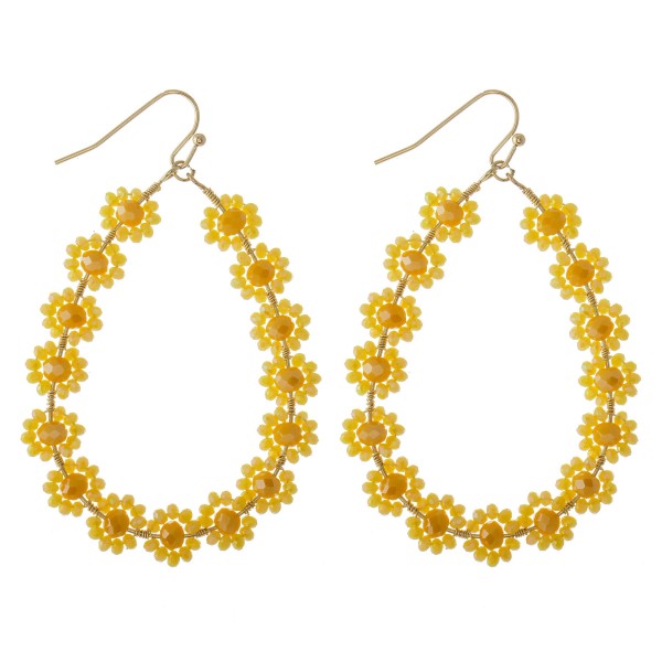 Wholesale beaded Flower Teardrop Earrings L