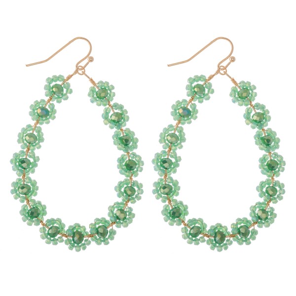 Wholesale beaded Flower Teardrop Earrings L