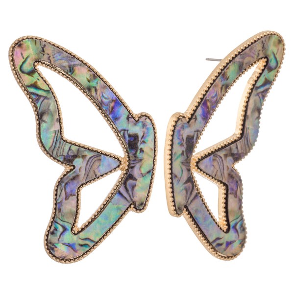 Butterfly match drop earrings.

- Stud post
- Approximately 2.75" L