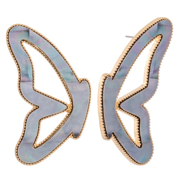 Butterfly match drop earrings.

- Stud post
- Approximately 2.75" L
