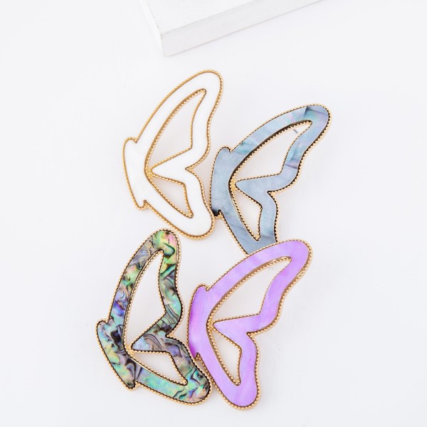 Butterfly match drop earrings.

- Stud post
- Approximately 2.75" L