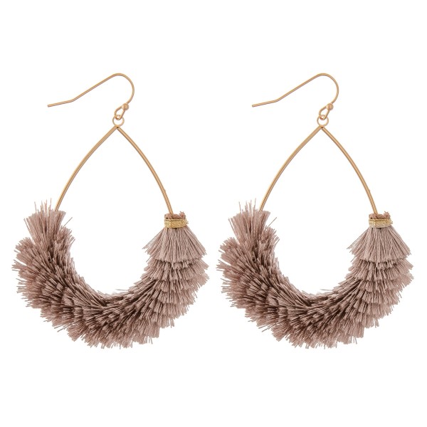 Wholesale textured fringe tassel teardrop earrings L