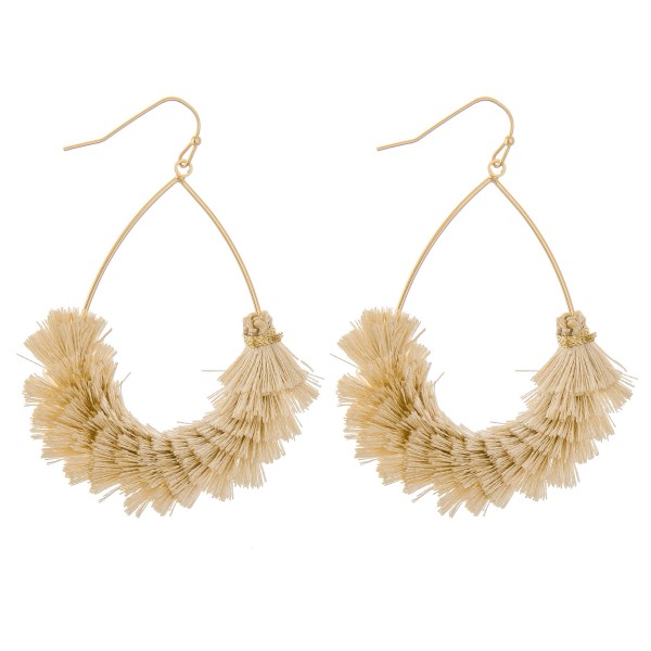 Wholesale textured fringe tassel teardrop earrings L