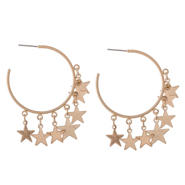 Wholesale gold Star Dangle Hoop Earrings diameter