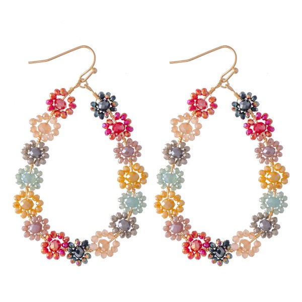 Wholesale beaded Flower Teardrop Earrings L
