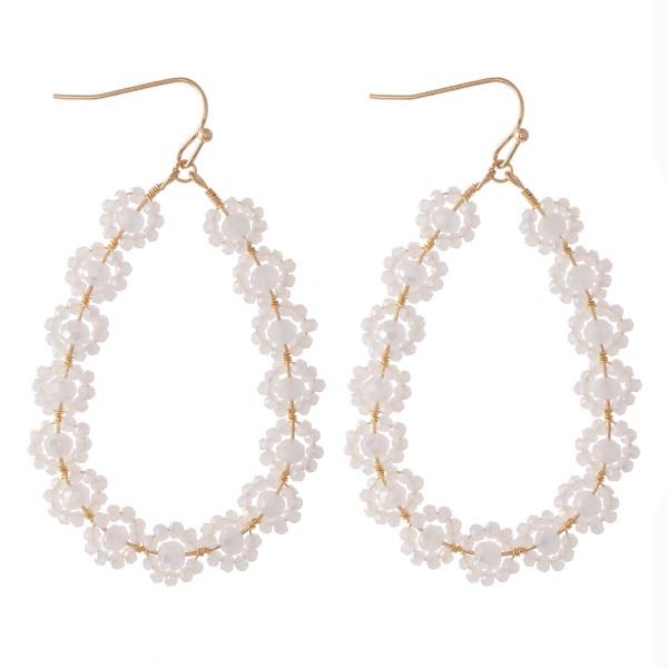 Wholesale beaded Flower Teardrop Earrings L