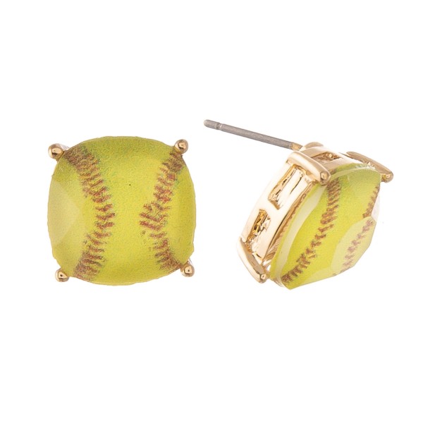 Wholesale crystal Softball Stud Earrings mm