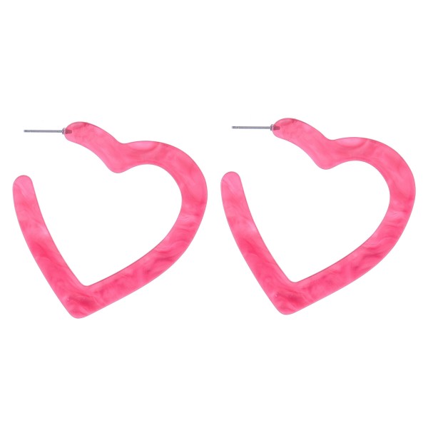 Wholesale resin Heart Hoop Earrings