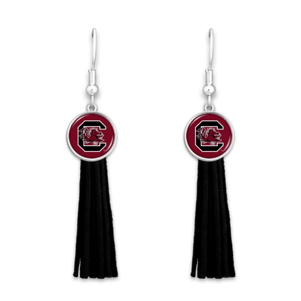 Wholesale university South Carolina Tassel Game Day Drop Earrings L