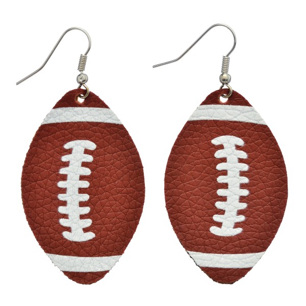 Faux Leather Game Day Football Drop Earrings.

- Approximately 2" in Length