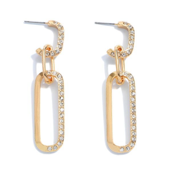 Wholesale rhinestone Chain Link Drop Hoop Earrings