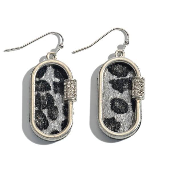 Wholesale leopard Print Carabiner Drop Earrings
