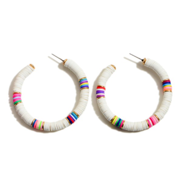 Wholesale rubber Spacer Beaded Hoop Earrings Diameter