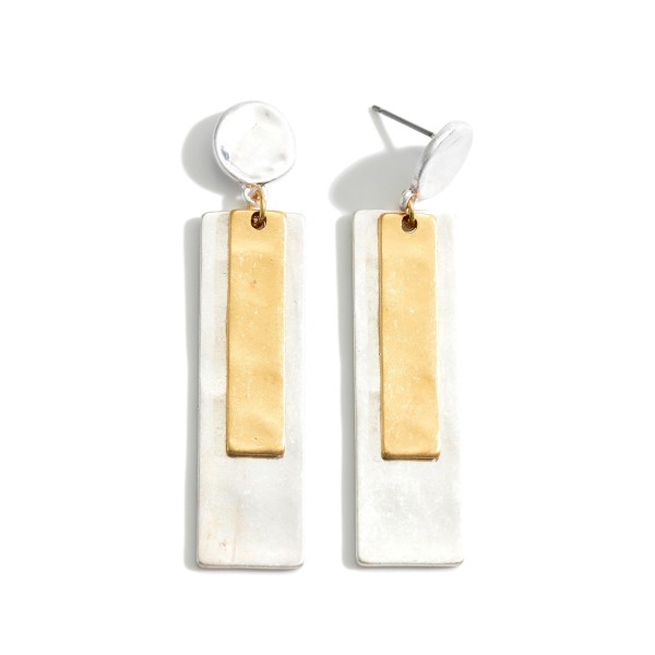 Wholesale two Metal Drop Earrings Hammered
